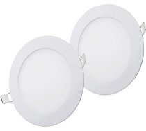 NRG Clever® RPA12WW - 2 padziļinājumā iebūvētu griestu gaismekļu komplekts 12 W Ultra Thin LED padziļinājumā iebūvēti gaismekļi apaļš diametrs 170 mm 1080LM, silti balta 3000 K griestu panelis ar spārniem Transformatori LED draiveris 85 l