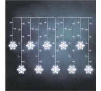EMOS Sniegpārslu virtene ar 60 LED diodēm, gaismas aizkars 135 cm + 5 m kabelis, vēsā balta gaisma, LED gaismas virtene + barošanas bloks, gaismas ilgums 10 000 stundu, IP20 iekštelpām, svinībām, Ziemassvētkiem,
