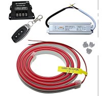12 V / 230 V (barošanas avots) + tālvadības pults dimmeris + LED sloksnes gaisma Pirts lampas siltā baltā krāsā