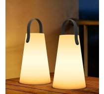 2 āra lampu komplekts ar tālvadības pulti Pārnēsājama LED galda lampa lietošanai ārpus telpām ar 8 krāsām USB uzlādējama ūdensizturīga akumulatora lampa dārzam, āra guļamistabai, bāram, kempingam (konusveida)