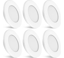 Dream lighting LED prožektori, 12 V, dimmējami, dzīvoklis, autofurgons, treileris, iebūvēts prožektors, balts, korpusa LED lampas iekštelpās, 2 W, IP44, 6000 K, vēsā baltā krāsā, 6 komplekti