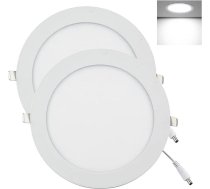 LED paneļa gaismeklis Slim 170 mm, 12 W LED griestu starmeši, iebūvēti starmeši, 230 V, 1080 lm, vēsā baltā, 6500 K, AC 165-250 V, iekļauts draiveris, 2 gab. komplektā