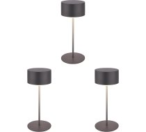 BRILONER - LED galda lampa bezvadu IP44 ar skārienjūtīgu pieskārienu, aptumšojama, gaismas mala, nakts lampa, lasāmspuldze, LED lampa, kempinga lampa, galda lampa, akumulatora lampa, āra lampa, 8 x 18 cm, antracīts (3 gabali)