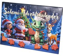 WURSTBARON Draco salami Adventes kalendārs – 24 mini desiņas zvaigžņu un sirsniņu formā, uzkodas un gardumi bērniem Ziemassvētkos – augsta kvalitāte un dūmu garša, 40,8 g