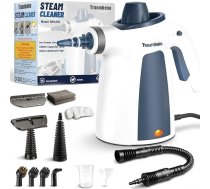 Tvaika tīrītājs, rokas tvaika tīrītājs mājsaimniecībai, daudzfunkcionāls ar 14 piederumiem, tvaika spiediens 3 bāri, 350 ml, 1200 W, tvaika tīrītājs bez ķimikālijām, virtuves, grīdu, flīžu un dīvānu tīrīšanai