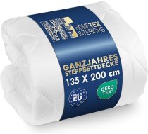 Visa gada sega 135 x 200 cm – sega ar mikrofibras un silikona pildījumu – mīksta sintētiskā sega, elpojoša, viegli kopjama un mazgājama – mīksta sega, balta