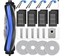 20 gabalu piederumu komplekts robotam putekļu sūcējam Ecovacs Deebot T30c Omni Gen2 / T30C Omni: 1 galvenā suka, 4 tīrīšanas drāniņas, 6 putekļu maisiņi, 4 HEPA filtri, 4 sānu sukas, 1 tīrīšanas suka