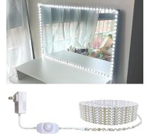 ER 4M LED grima spoguļu apgaismojuma komplekts, liekams, nav nepieciešama griešana, grima spogulis, drēbju skapis, regulējama elastīga gaismas lente, galda komplekts ar dimmeri un barošanas bloku, spogulis nav iekļauts