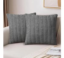AUAUY 2 gab. velveta spilvenu pārvalku komplekts, 45 x 45 cm; Ziemassvētku dekoratīvie velveta spilvenu pārvalki; moderni spilvenu pārvalki boho stilā; mīksti dekoratīvie spilvenu pārvalki dīvānam, atzveltnes krēslam un guļamistabai; tumši p