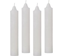 4 gab. rustikālu konisko svecīšu komplekts Augstums 23 cm Diametrs 3,8 cm Degšanas ilgums 23 stundas Galda svecīte Adventa un Ziemassvētku dekorācija Adventa kalendārs Krāsa: balta