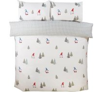 Rapport Home „Winter Gonks“ Ziemassvētku segas pārvalka, mikrošķiedra, King Size, daudzkrāsaina