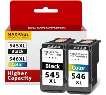 Economink 545 546 XL Multipack, Patronen 545 546 Kompatibel für Canon Druckerpatrone 545 546, PG-545XL Schwarz, CL-546XL Farbe. Paredzēts Canon PIXMA TS3300, TS3150, TS3350, TS3400, TS4500 Drucker.