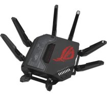 ASUS ROG Rapture GT-BE98 četru joslu WiFi 7 spēļu maršrutētājs (320 MHz joslas platums, divi 10G porti, dublētais WAN, mobilo spēļu režīms, Aura RGB, AiMesh, VPN)