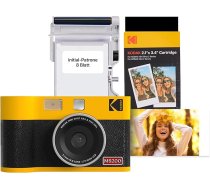 KODAK Mini Shot 2 ERA 4PASS 2-in-1 momentkameru un fotoprinteri (5,3 x 8,6 cm) + 8 loksnes komplektā + 30 lapu kasetne, dzeltens