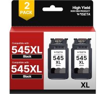 WISETA PG-545XL kasetnes priekš Canon printeru kasetnes 545 XL Multipack priekš PIXMA MX495 TS3150 TR4551 MX490 MG3050 TS3350 MG2950 MG2550S TS3151 TR4500 tintes kasetnes (2 melnas)
