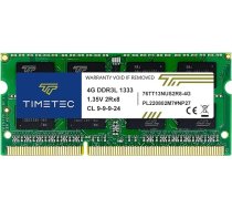 Timetec Hynix IC DDR3 1333MHz PC3-10600 bez bufera, bez ECC 1.5V CL9 2Rx8, dual rank, 204 pin SODIMM klēpjdatoru / piezīmjdatoru atmiņas moduļa jauninājums