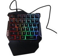 Bewinner vienroku spēļu tastatūra, krāsains fona apgaismojums, profesionāla 35 klaviatūras tastatūra, klusas taustiņi, USB interfeiss, ergonomiska RGB spēļu tastatūra datoram