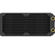 Corsair Hydro X sērijas XR5 240 mm NEO radiators ūdens dzesēšanai - vara kanāli - optimizēts darbam ar zemu trokšņa līmeni - 2 × 120 mm ventilatora stiprinājums - G1/4" vītne - melns