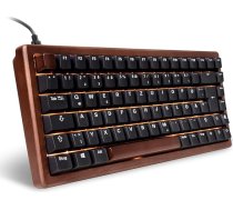 Sharkoon Skiller SGk50 S3 Wood, PBT, RGB spēļu tastatūra, 75% vācu izkārtojums