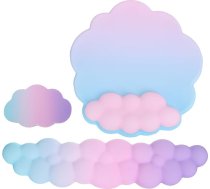 PATIKIL Cloud Keyboard Wrist Rest Set Memory Foam Wrist Pad Support Ergonomisks spēļu peles paliktnis ar paliktni mājas birojam, datoram, klēpjdatoram, darbam ar lietusgaismu