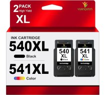 540XL 541XL multipakete, kas saderīga ar Canon printeru kasetnēm 540 541 PG-540 melnā krāsā CL-541 krāsainas Canon TS5150 printeru kasetnēm Pixma TS5151 MG3650 MG3550 MX535 MG3150 MG3250 MG4250 (melna)