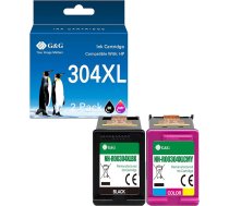 G&G 304XL rezerves daļas priekš HP 304 printera kasetnes XL priekš HP Envy 5030 5000 5000 5010 5020 5032 Deskjet 3750 2630 2634 2600 3720 3730 3760 (melna krāsa)