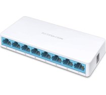 Mercusys MS108 Fast Ethernet pārvaldāms komutators (10/100), balts - Tīkla komutators Pārvaldāms, Fast Ethernet (10/100)