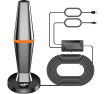 DVBT2 antena, iekštelpu antena DVB-T un DVB-T2 antenas ar pastiprinātāju, liels darbības rādiuss un 360° uztveršana, iekštelpu antena televizoriem ar spēcīgu magnētisko pamatni, piemērota 4K 1080p un visiem televizoriem