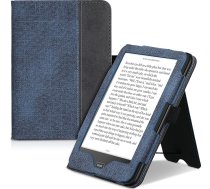 kwmobile Flip Case saderīgs ar Tolino Vision 1/2 / 3/4 HD Case - Flip Case ar siksniņu - mākslīgās ādas vāciņš - tumši zils, tumši pelēks