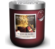HEART & HOME - Duftkerze auf Basis von natürlichem Sojawachs für Zuhause - kleines Glas Weihnachtszauber - Brenndauer 30 Stunden - Geschenk, Dekoration und Duft für Zuhause - Glas