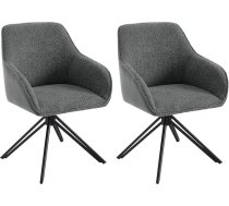 WOLTU EZS11dgr-2 Swivel Dining Room Chairs, Set of 2, Ergonomic Dining Room Chairs, Living Room Armchairs, Swivel Chair, Kitchen Chair, Upholstered Chair with Armrests, Lounge Chair Chenille and Corduroy, Dark Grey