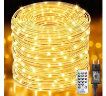 50 m 1000 LED virves gaisma ārā ar tālvadības pulti, pasaku gaisma ārā 8 režīmi Dimmable IP44 ūdensizturīgs, gaismas caurule iekštelpu ārā Ziemassvētku dārza dārza terases žogs pagalma apdare