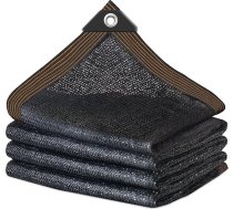 Ēnu tīkls ar cilpām 2 x 6 m, melns dārza saules aizsardzības tīkls Patio 90% ēnojuma koeficients UV izturīgs siltumnīcas ēnu tīkls vistu kūpinātavai Dārza āra apgaismojums