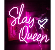 Saly Queen LED neona zīmes sienu dekorēšanai, neona sienas mākslas darbi, akrila LED gaismas ar karājas ķēdes, gaismas zīmes dekorēšanai guļamistabas, vīriešu alas, bāri, krogi, 5V USB