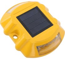 Focket Solar-Wegeleuchten, Aluminiumlegierung, 10 Tonnen Widerstand, IP68, Wasserdichte Solar-Einfahrtsleuchten, Deckleuchten mit 12 LED-Perlen für Außeneinfahrt, Dock, Straßenbolzen (blaues Licht)