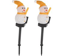 2 Stück Solar Gartenlampe Schneemann Bodenleuchte aus Kunststoff Installieren Wetterfest für Garten und Weihnachtsdekoration Zufällige Farbe