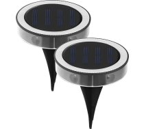 2 iepakojuma ūdensnecaurlaidīgas saules grīdas lampas automātiskā ieslēgšanās/izslēgšanās āra apgaismojums balts apgaismojums ainava 13x10cm