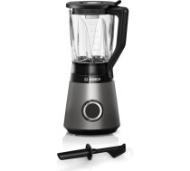 Bosch VitaPower Series 4 MMB6172SN Stand Mixer, Smoothie Maker, 30 000 apgr./min, 1200 W, uzlabota versija, ražots Eiropā, nerūsējošā tērauda nazis, 1,5 l stikla trauks, daļas, kuras var mazgāt trauku mazgājamā mašīnā, VitaPower Series 4