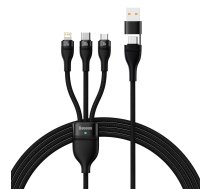 Kabelis 4in1 USB+USB-C uz USB-C / iPhone Lightning / mikro USB 1,2 m — melns