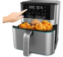Cecotec Luftfritteuse Cecofry Supreme 8000. 8 litri, 1800 W, Temperatur von 30 °C bis 200 °C, 10 voreingestellte Modi, Vorheizung, Alarm, Edelstahl-Finish, Touch-Panel