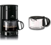 Braun KF 47 BK kafijas automāts ar stikla krūzi klasiskai filtrētai kafijai, aromātiskai kafijai, pateicoties OptiBrew sistēmai, automātiska izslēgšanās, melns un KFK 10L rezerves krūze, melns
