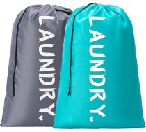2 x XL ceļojumu veļas maisi veļas mazgājamās mašīnā netīrās drēbju organizators aukliņu organizators pietiekami liels, lai ietilptu 4 veļas pakas, ko viegli ievietot veļas grozā vai grozā Ceļojumu piederumi 61 x