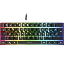 Speedlink Letos - RGB spēļu tastatūra 60%, vadu, noņemams USB-C kabelis, anti-hosting, fona apgaismojums, dažādi apgaismojuma režīmi, vācu izkārtojums QWERTZ, melna krāsa