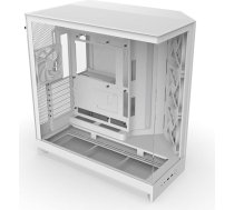 NZXT H9 Flow (2025) - Liela divkameru ATX Mid-Tower gaisa plūsmas datorkorpusa - Komplektā ietilpst 3 x 140 mm un 1 x 120 mm ventilators - 420 mm radiatora atbalsts - Rūdīts stikls - Gatavs aizmugures savienošanai - Balts