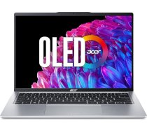 acer Swift Go 14 OLED (SFG14-73-791J) Ultrabook/AI klēpjdators, 14 collu WQ2.8K OLED displejs, Intel Core Ultra 7 155H, 16 GB RAM, 1 TB SSD, Intel Arc Graphics, Windows 11, QWERTZ tastatūra, sudrabots