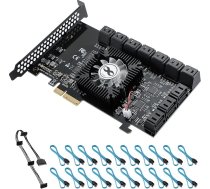 PCI-E4X SATA karte 20 porti PCI Express SATA kontroliera paplašināšanas karte, 6GB SATA 3.0 PCIe karte bez Raid, boot kā sistēmas cietais disks, atbalsta HDD vai SSD disku