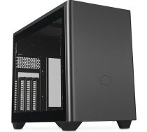 Cooler Master Master MasterBox NR200P V2 Mini ITX PC korpuss - stikla sānu sienas, vertikāls GPU izvietojums, PCIe 4.0 x16 Riser, 360 grādu piekļuve bez instrumentiem, 120 mm PWM ventilators, USB 3.2 Gen 2x2 Type-C