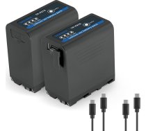 NEEWER Pack of 2 NP-F970 7800 mAh Replacementable NP-F Camera Battery for Sony FX3/FX30/A7, for Canon R5, for Nikon Z8, 20W Type C PD Quick Charge for Camcorder LED Video Light, TP-F970