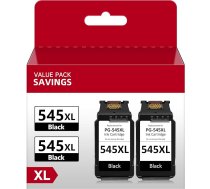 Economink 545XL melnā krāsā, kas saderīga ar Canon 545 / PG-545 Augsta saderība ar Canon Pixma TS3350 TS3150 TS3450 TR4550 MX495 MG2555 MG3050 printeru kasetnēm (2 melnas)