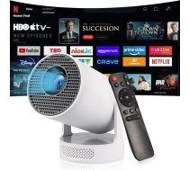 Mini projektors, viedais 4K mājas kinozāles projektors ar 5 W skaļruni, WiFi6 Bluetooth 5.4, Android 11.180° rotācija, automātiskā trapeces korekcija, pārnēsājams projektors viedtālrunim/PC/Lap